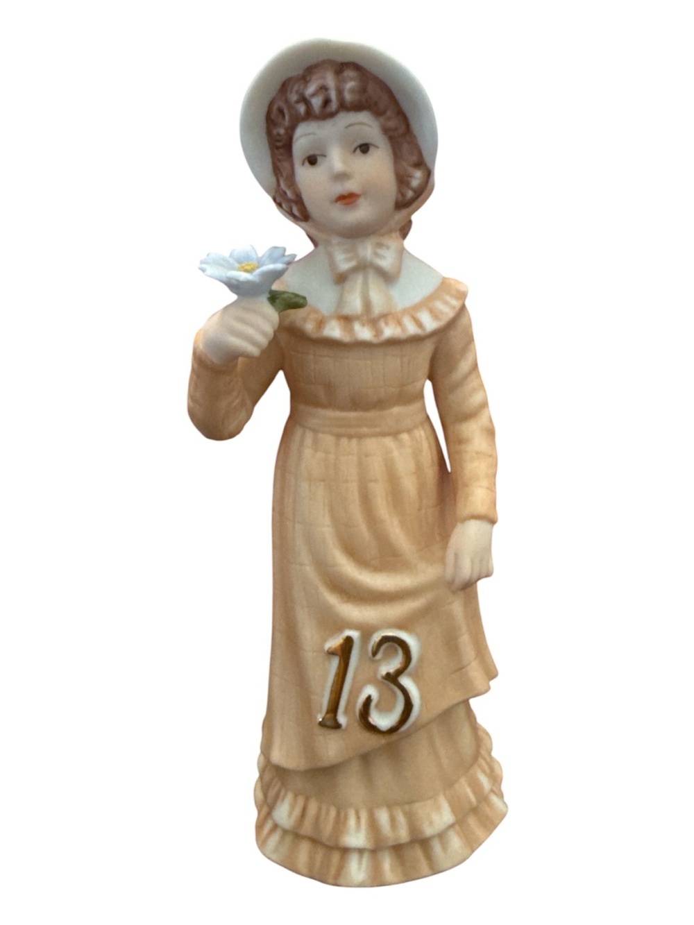 Enesco Birthday Girls Porcelain 13th Girl Figurine with Flower